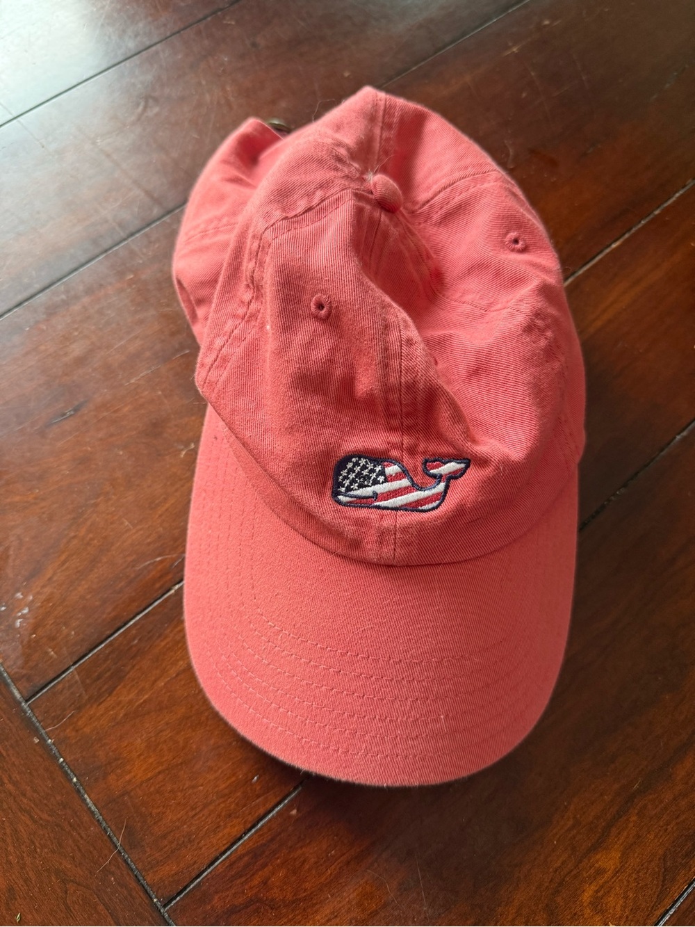 Vineyard Vines Coral Whale Logo Baseball Cap - Nautical Style